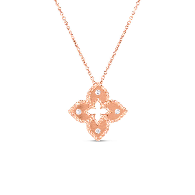 Roberto Coin 18K Rose Gold Petite Flower Necklace