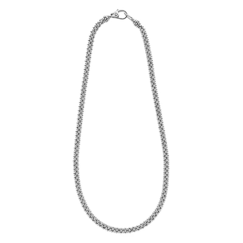 Lagos Sterling Silver Rope Necklace Caviar Collection itemprop=