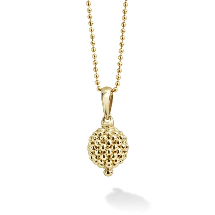 LAGOS 18K Yellow Gold Caviar Gold Collection Ball Pendant Necklace