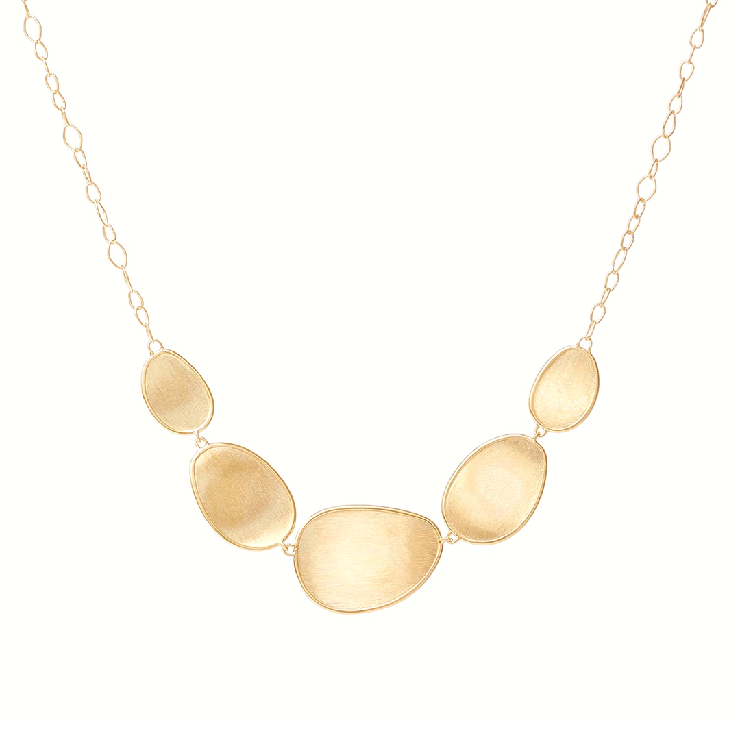 18K Yellow Gold Lunaria Collection Station Link Necklace