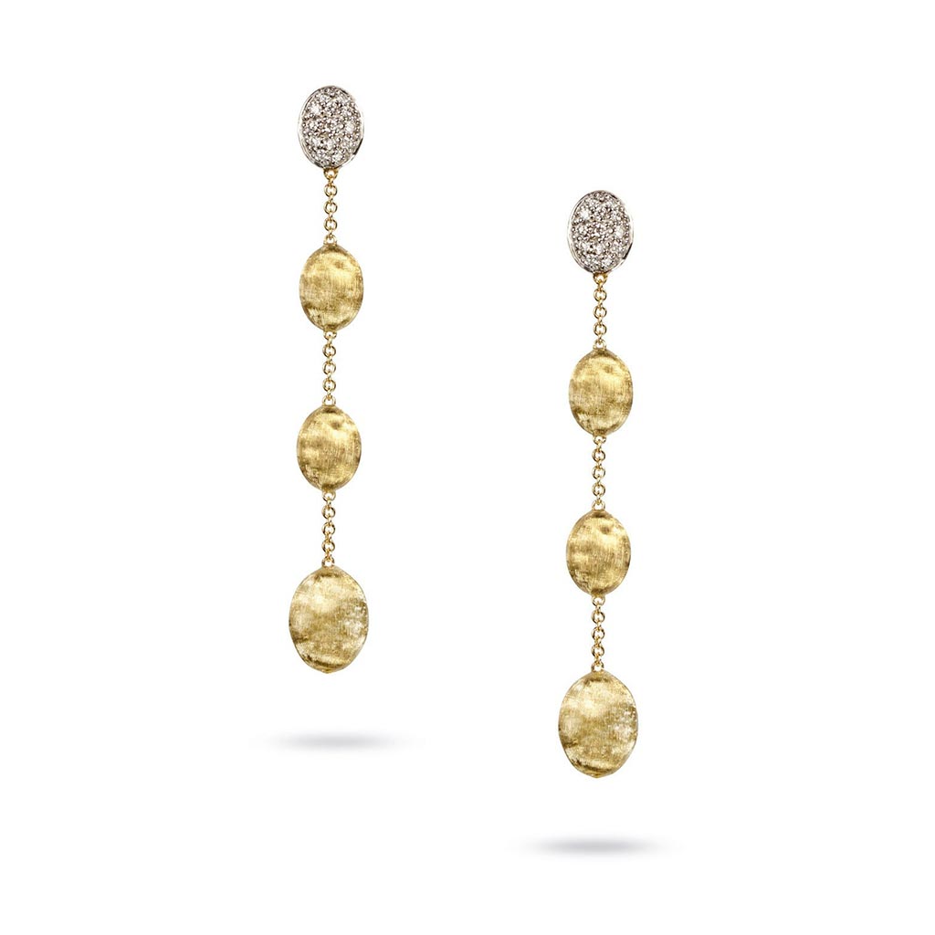 18K Yellow Gold Siviglia Collection Diamond Drop Earrings