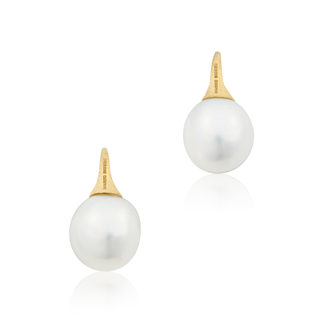 18K Yellow Gold Africa Collection Pearl Earrings