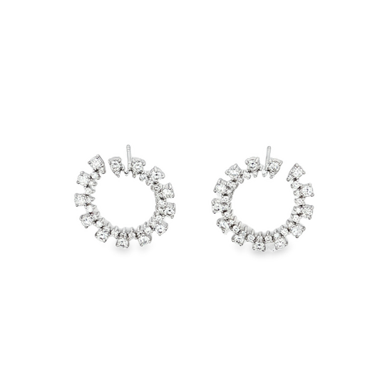 Penny Preville 18K White Gold Rockstud Diamond Earrings - 5359
