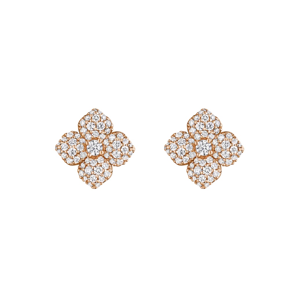 Penny Preville 18K Rose Gold Diamond Flower Earrings