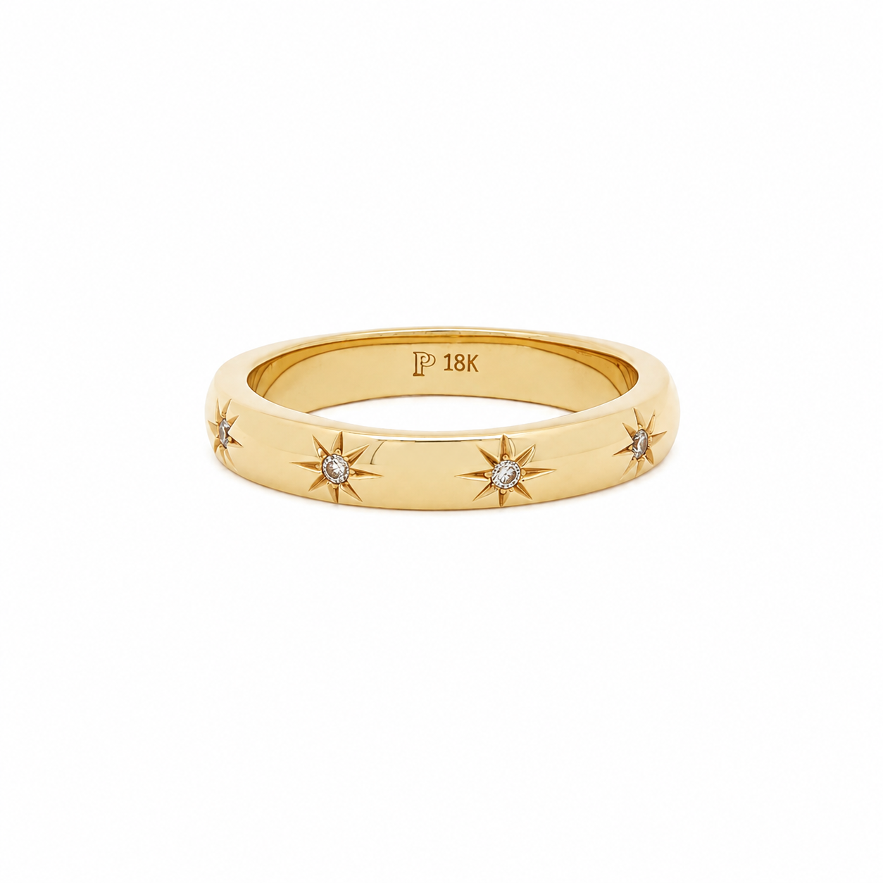 Penny Preville 18K Yellow Gold Starburst Diamond Stacking Band