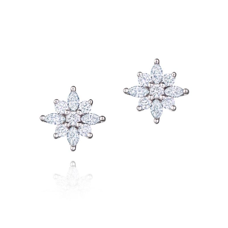 Kwiat 18K White Gold Star Collection Diamond Stud Earrings