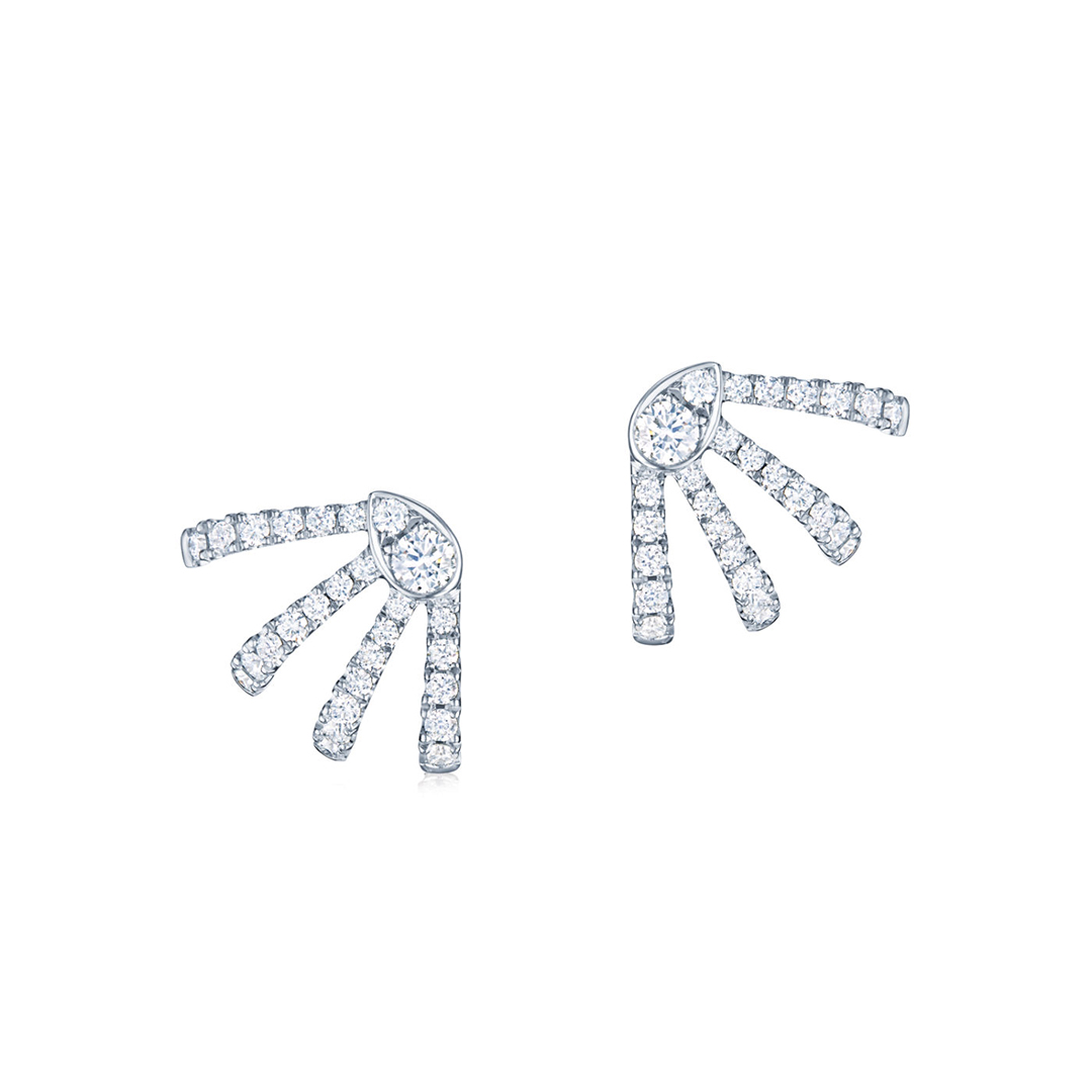 Kwiat 18K White Gold Vine Diamond Earrings
