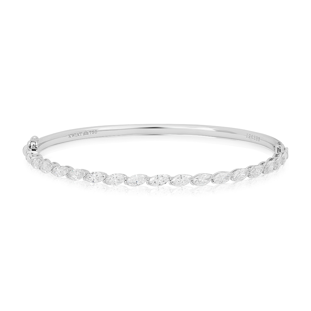 Kwiat 18K White Gold Eclipse Marquise Diamond Bangle