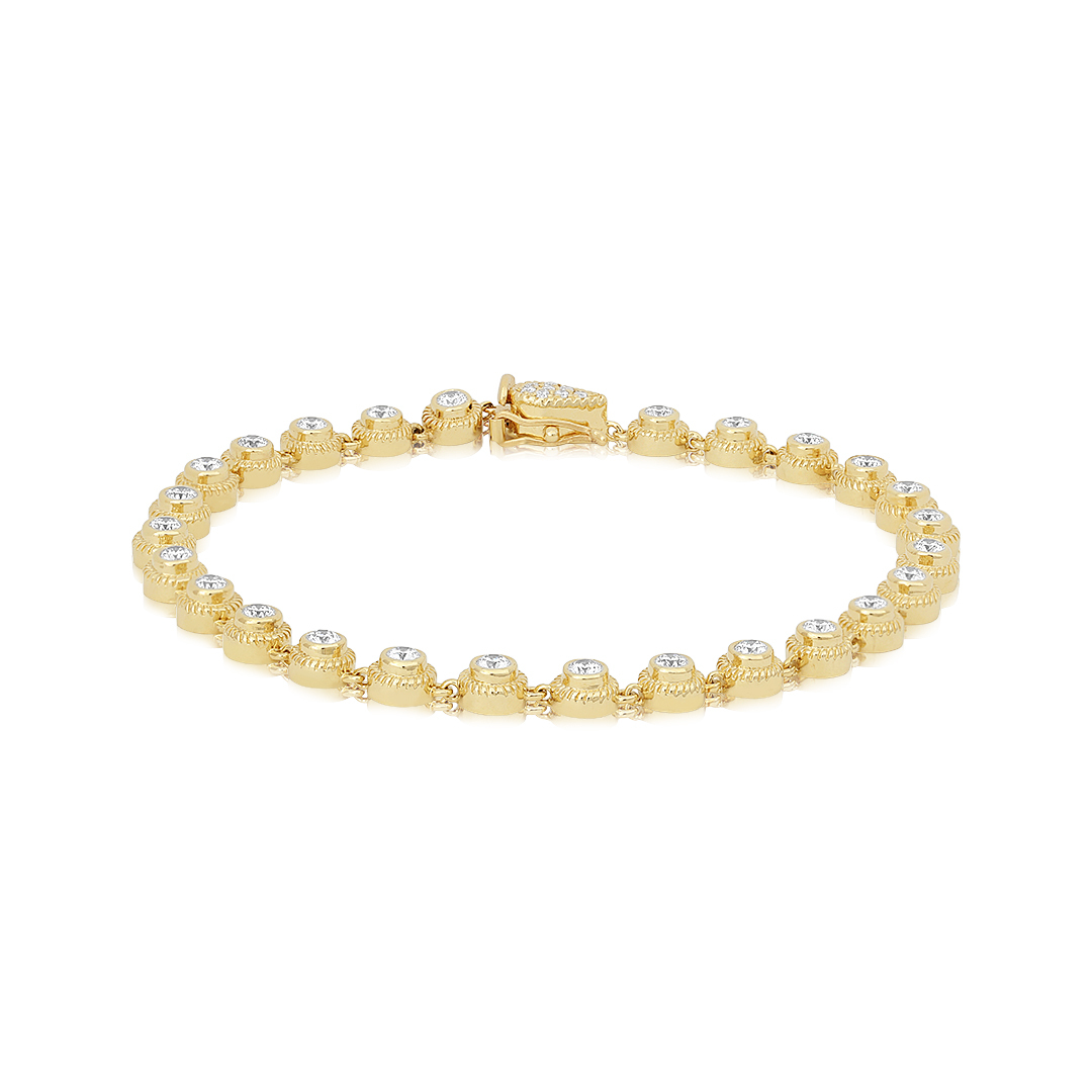 Rahaminov 18K Yellow Gold Diamond Bracelet itemprop=