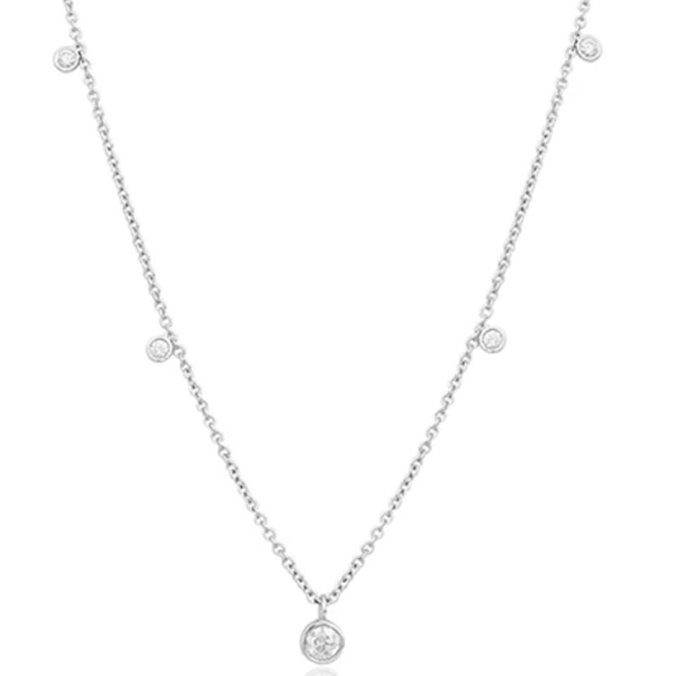 Rahaminov 18K White Gold Diamonds by the Yard Diamond by the Yard Necklace