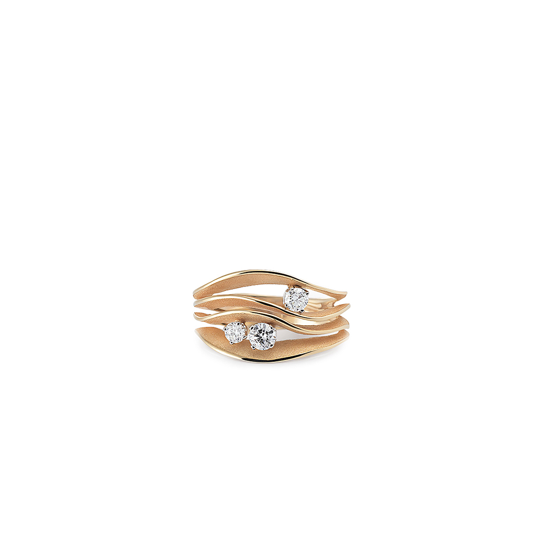 Anna Maria Cammilli 18K Orange Apricot Gold Essential Dune Diamond Ring - GAN2681J