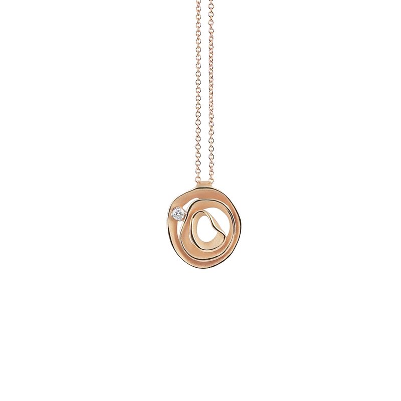 Annamaria Cammilli 18K Orange Apricot Gold Dune Diamond Pendant Necklace