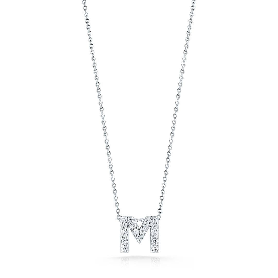 Roberto Coin 18K White Gold Tiny Treasures Diamond Love Letter 