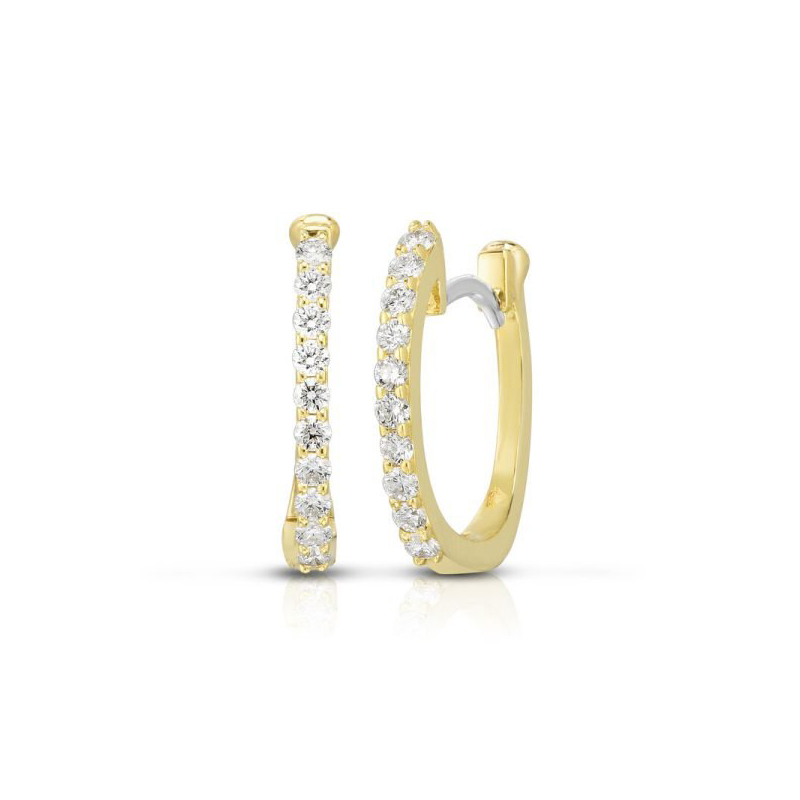 Roberto Coin 18K Yellow Gold Perfect Diamonds Huggy Hoop Earrings