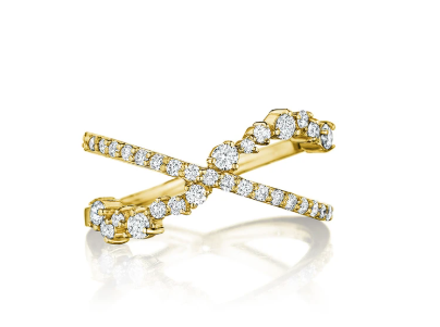 Penny Preville 18K White Gold Stardust Diamond Crossover Ring