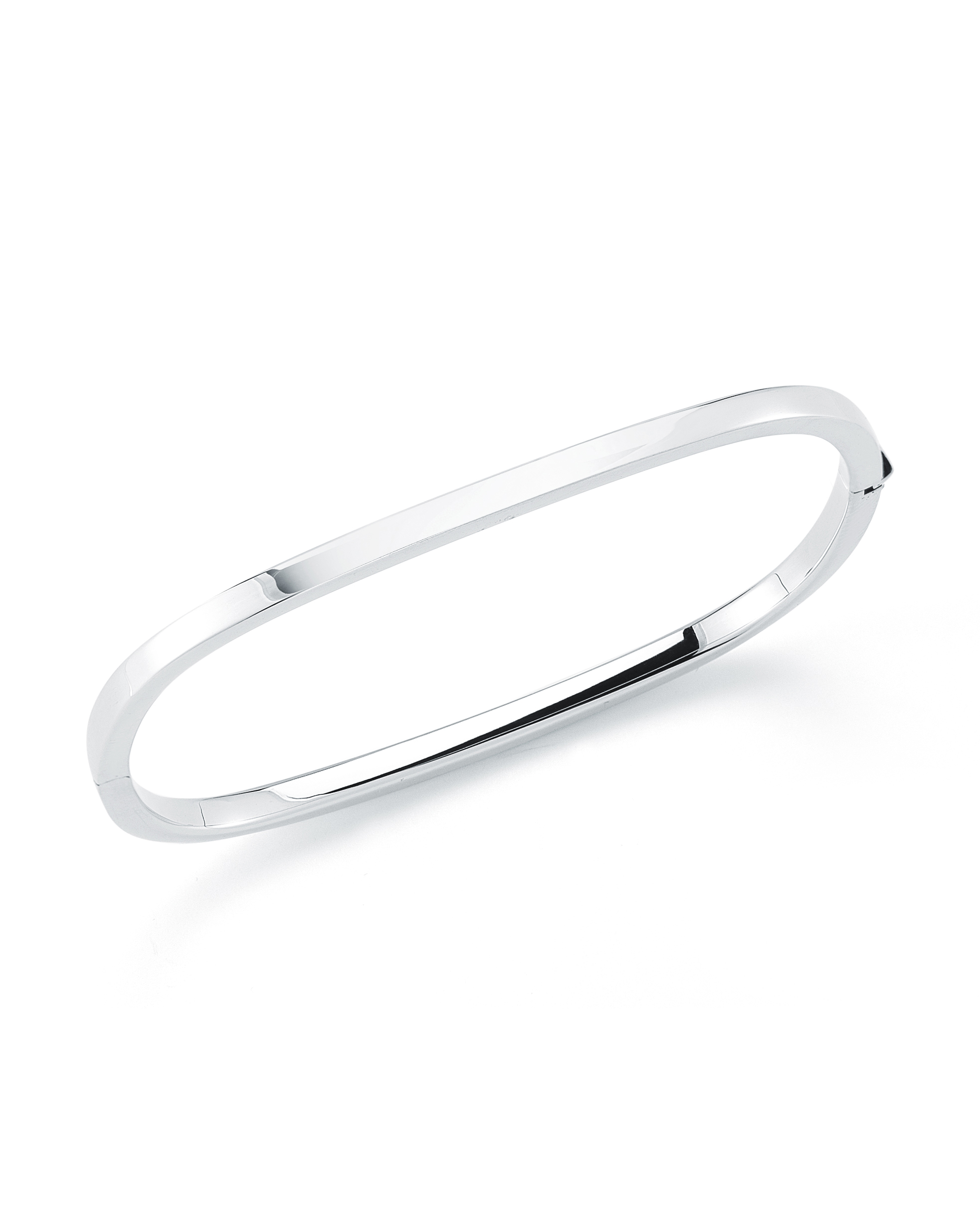 Roberto Coin 18K White Gold Classics Collection Square Hinged Bangle