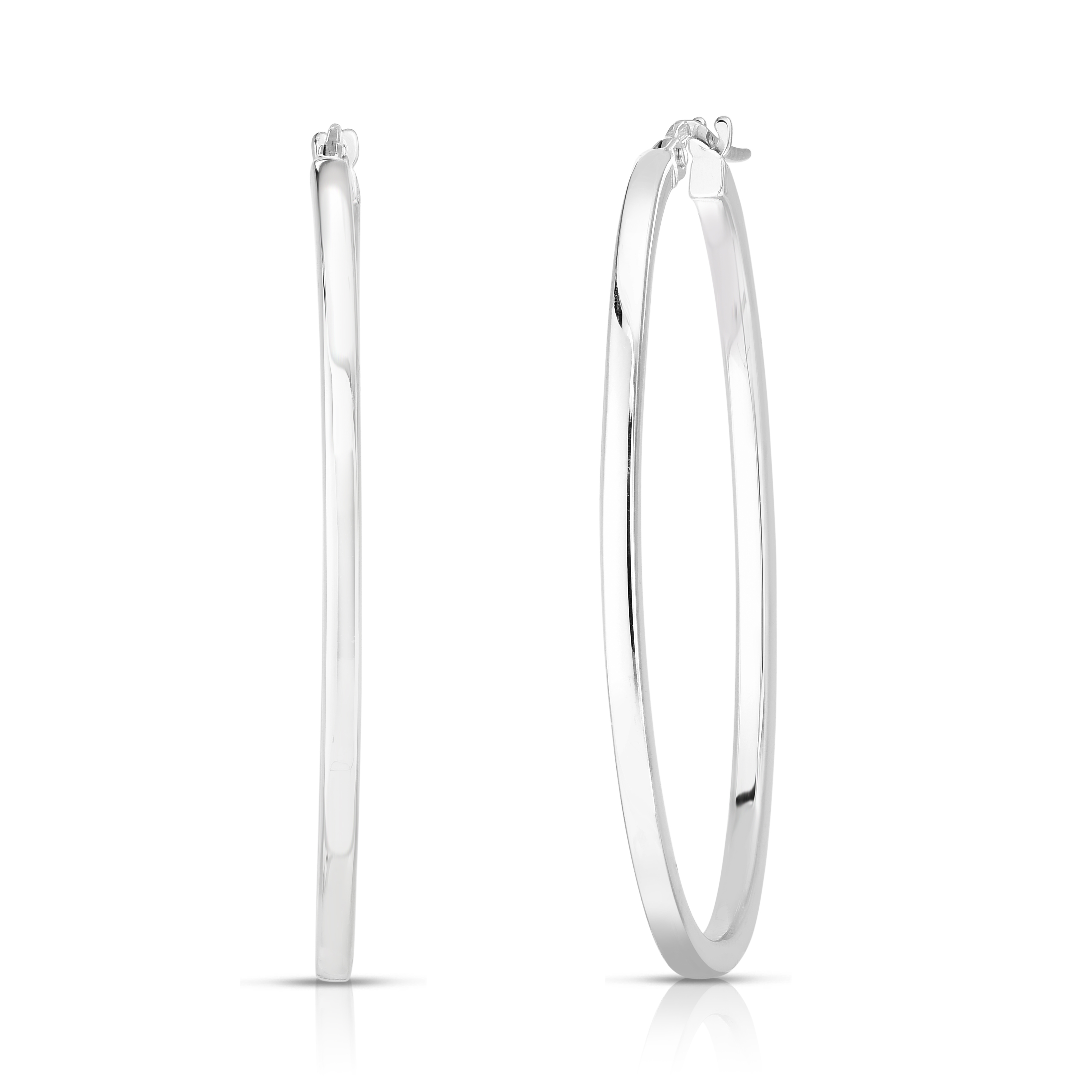 Roberto Coin 18K White Gold Oval Hoop Earrings