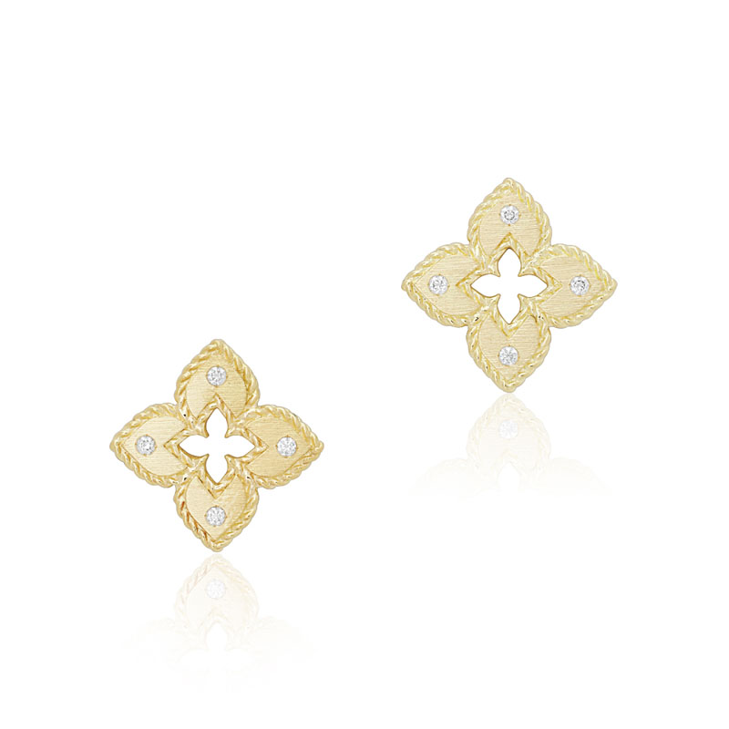 Roberto Coin 18K Yellow Gold Venetian Princess Collection Petite Flower Earrings