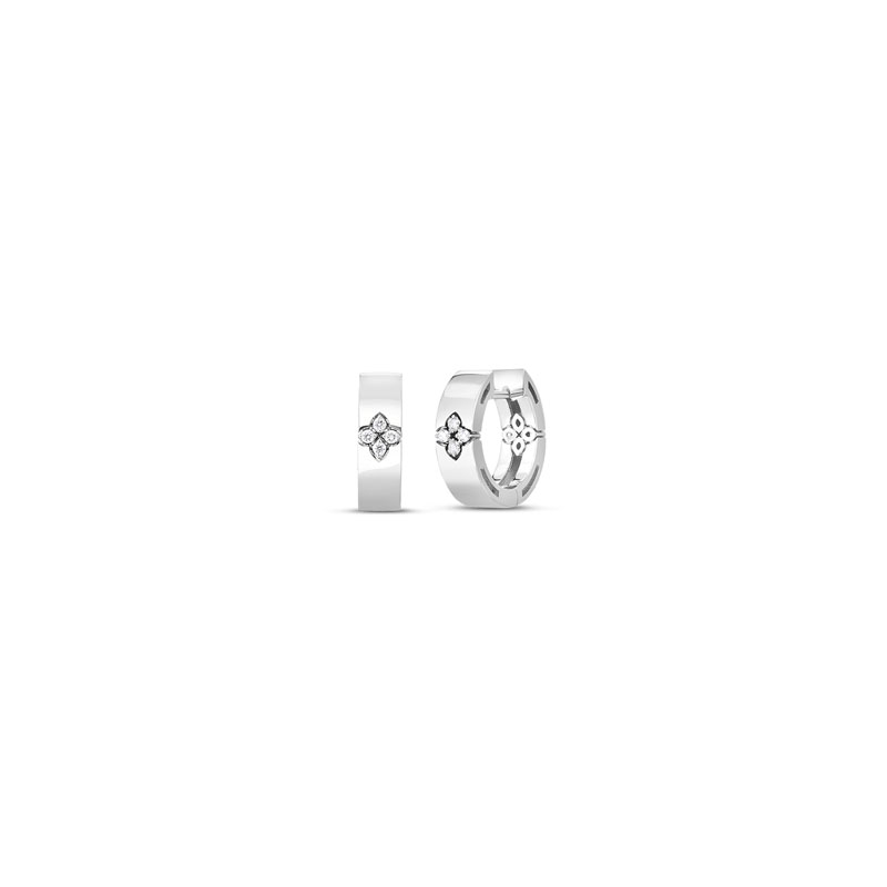 Roberto Coin 18K White Gold Verona Collection Huggie Hoop Earrings