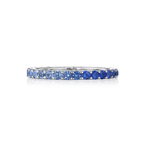 Penny Preville 18K White Gold Blue Sapphire Ombre Band - 632