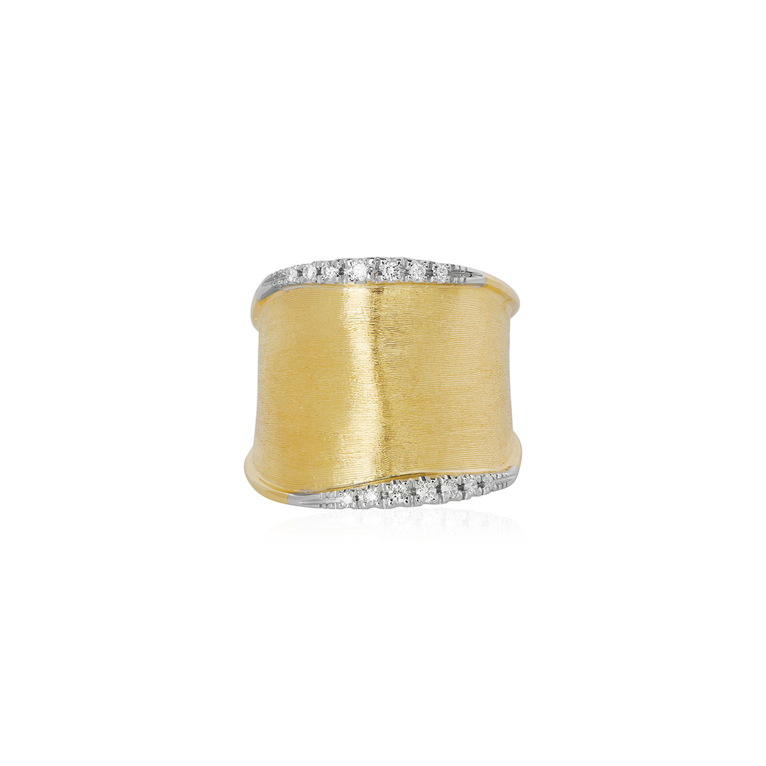 Marco Bicego 18K Yellow and White Gold Lunaria Diamond Ring