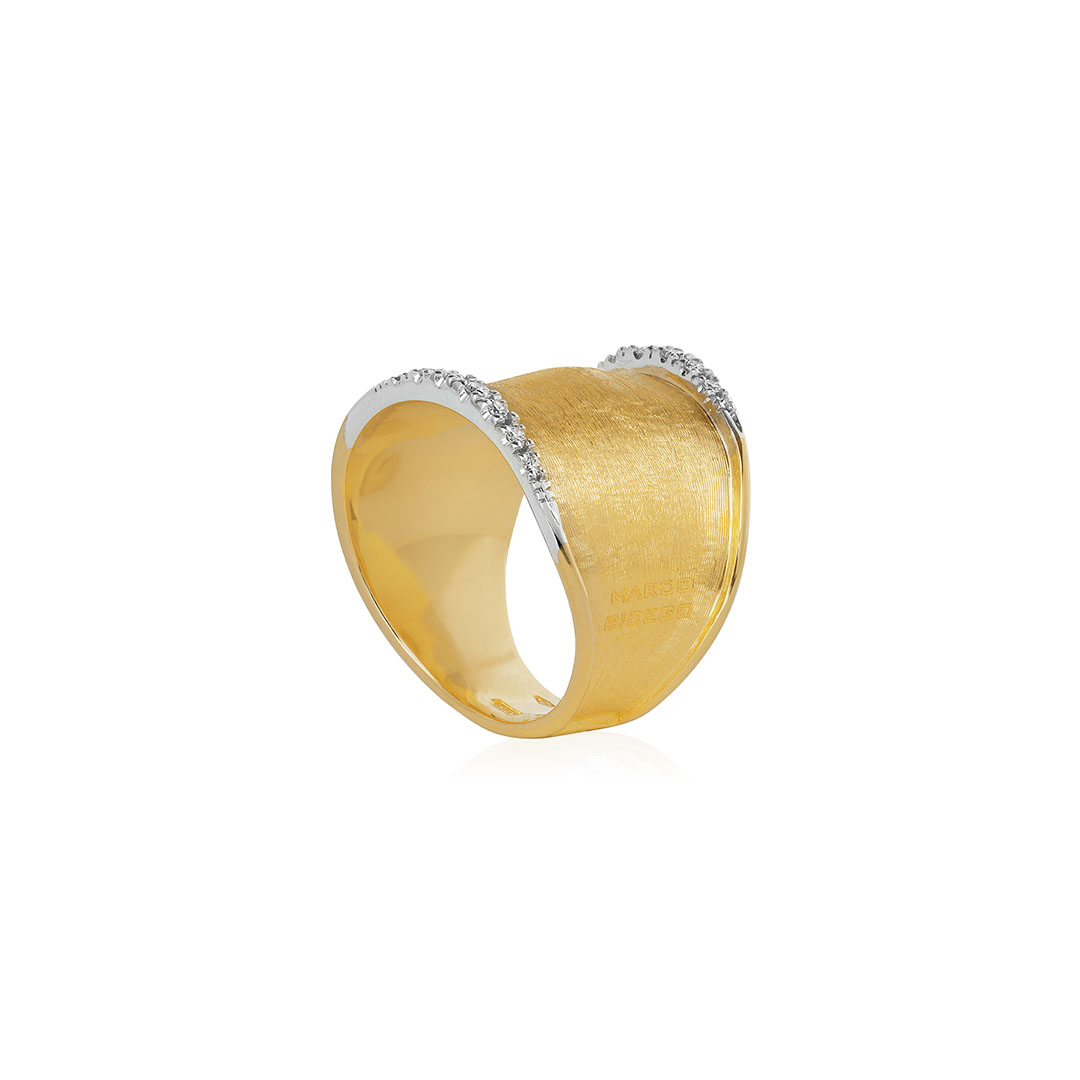 Marco Bicego 18K Yellow and White Gold Lunaria Diamond Ring