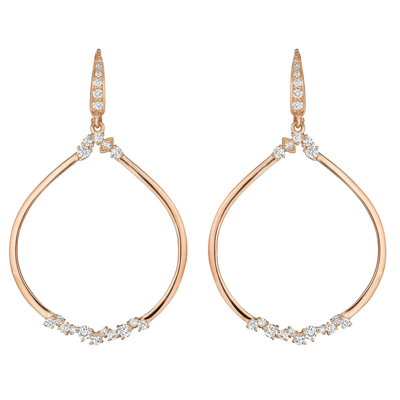 Penny Preville 18K Rose Gold Diamond Stardust Earrings