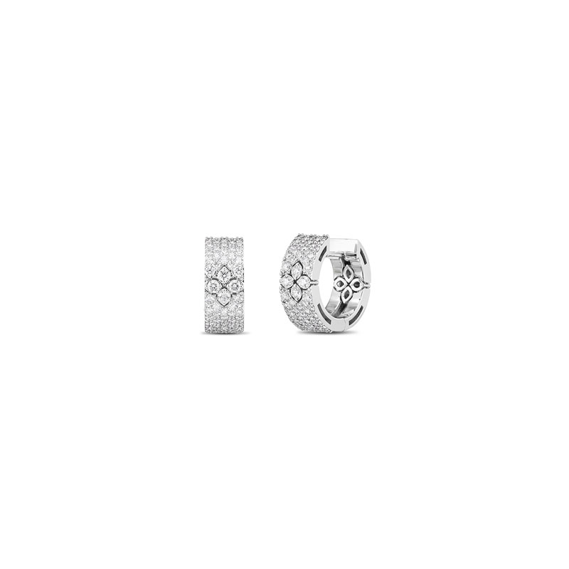 Roberto Coin 18K White Gold Love in Verona Diamond Huggie Hoop Earrings