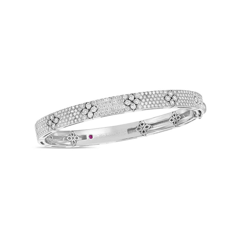 Roberto Coin 18K White Gold Love in Verona Collection Diamond Bangle