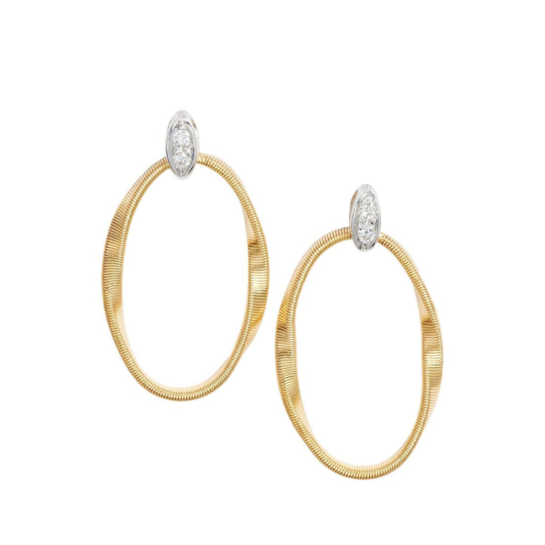 18K Yellow and White Gold Marrakech Onde Collection Diamond Earrings