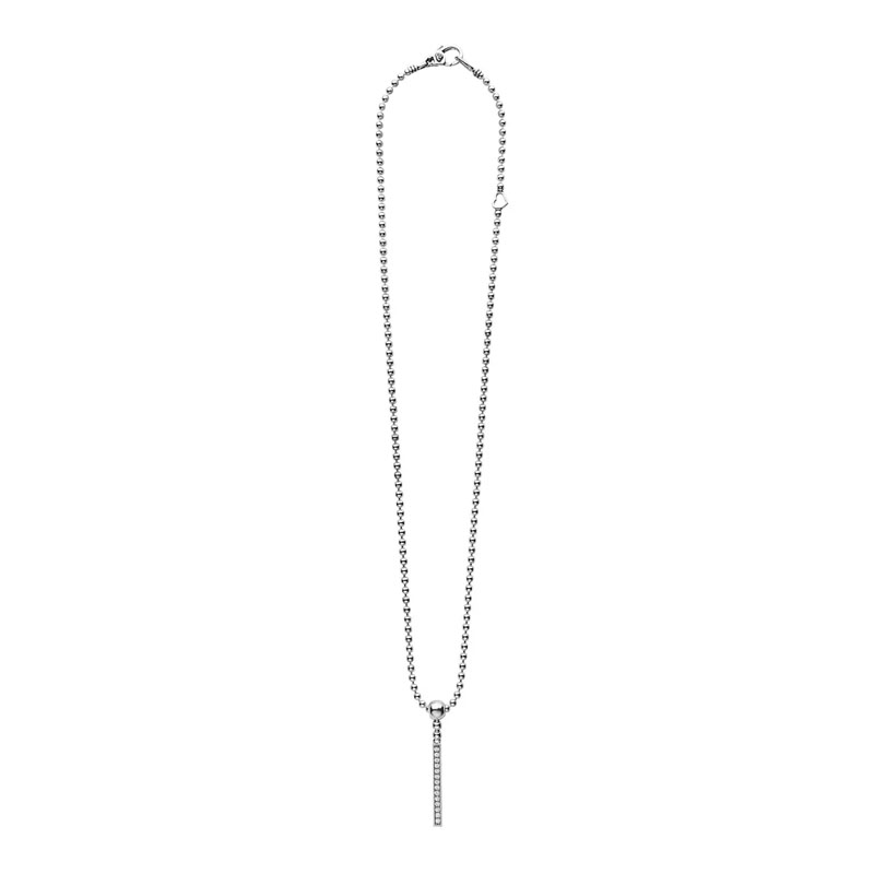 Lagos Sterling Silver and Diamond Bar Station Necklace