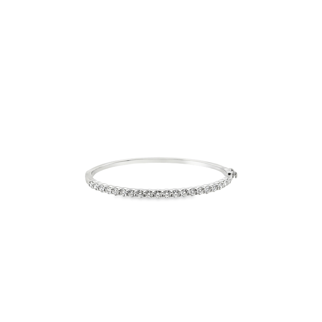18K White Gold Diamond Bangle Bracelet