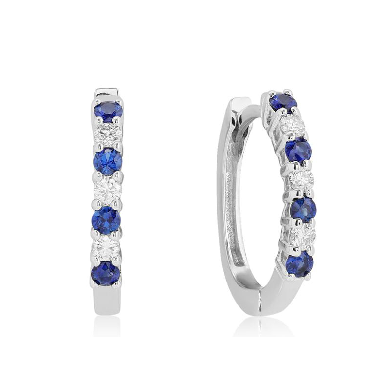 18W 0.40TW SAPH 0.18TW GHSI OVAL HOOP EARRINGS