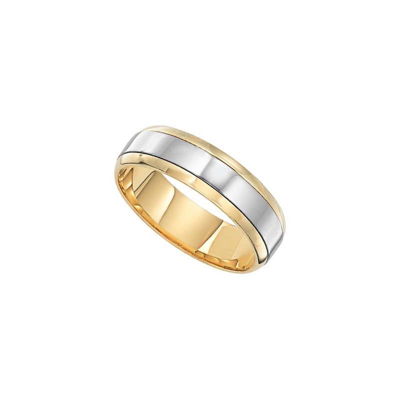 Lieberfarb Platinum and 18K Yellow Gold Band