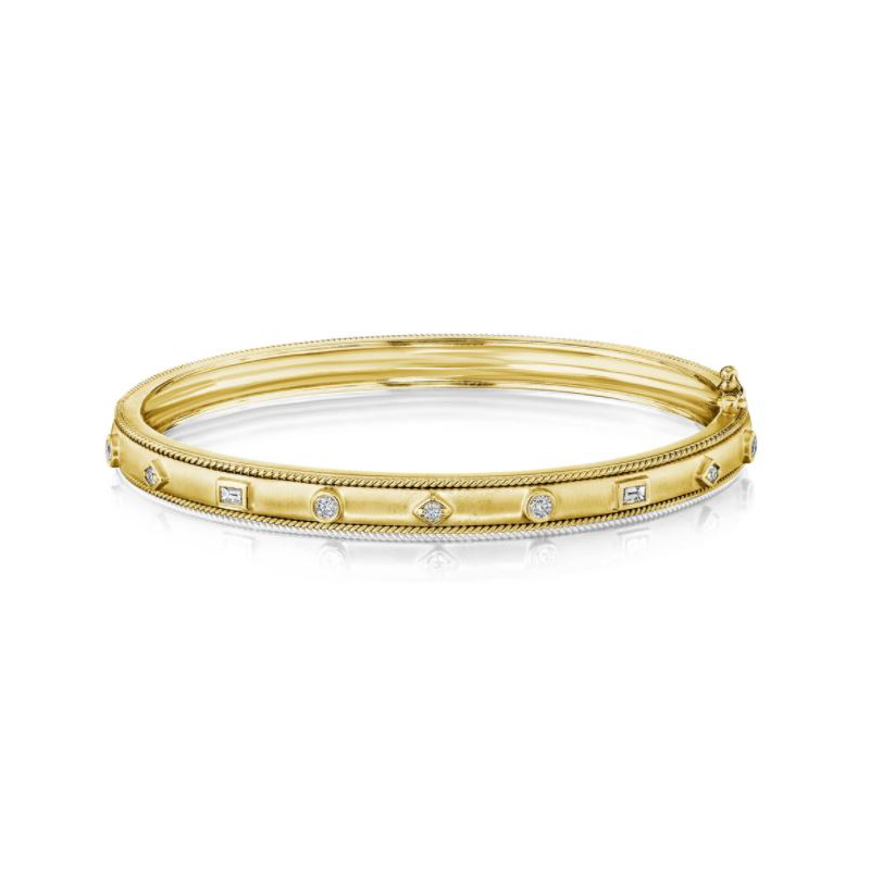Penny Preville 18K Yellow Gold Amulet Diamond Bangle