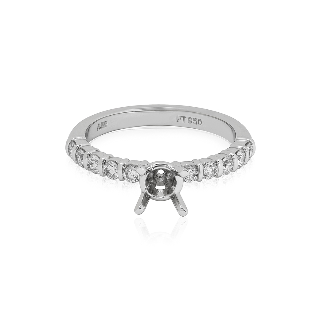 Platinum and Diamond Semi-Mounting