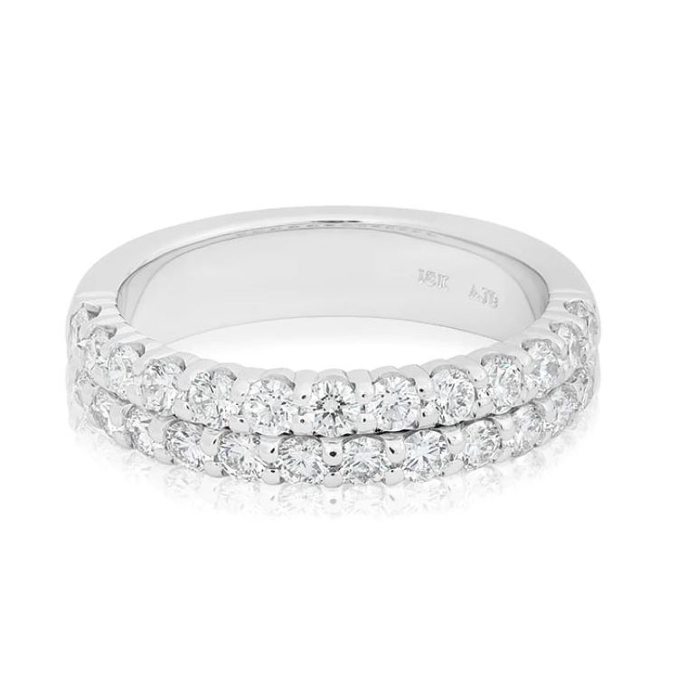 18K White Gold Diamond Band