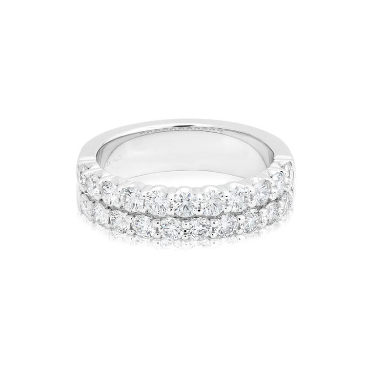 18K White Gold Diamond Band