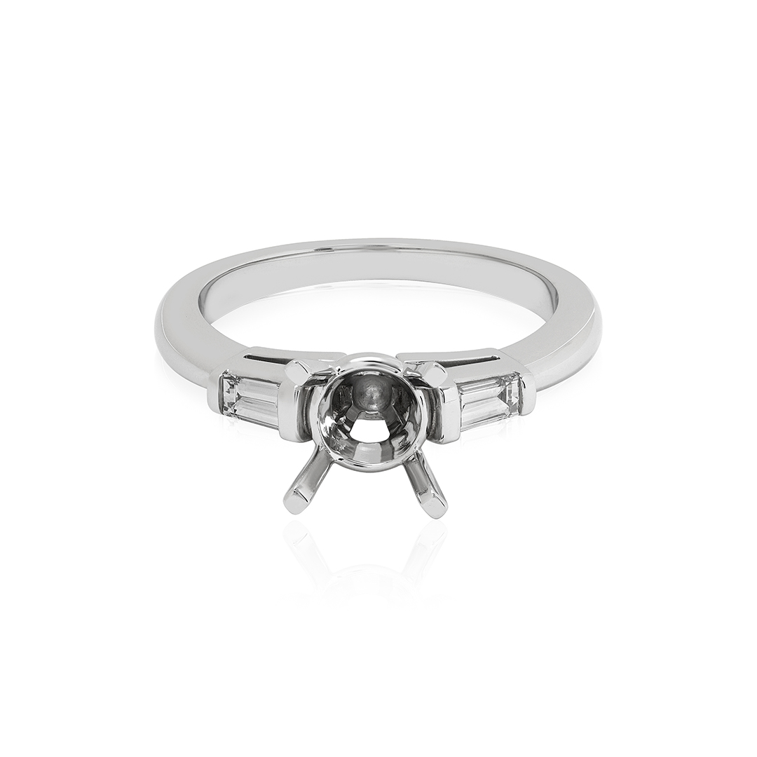 Platinum Diamond Three Stone Semi Mounting