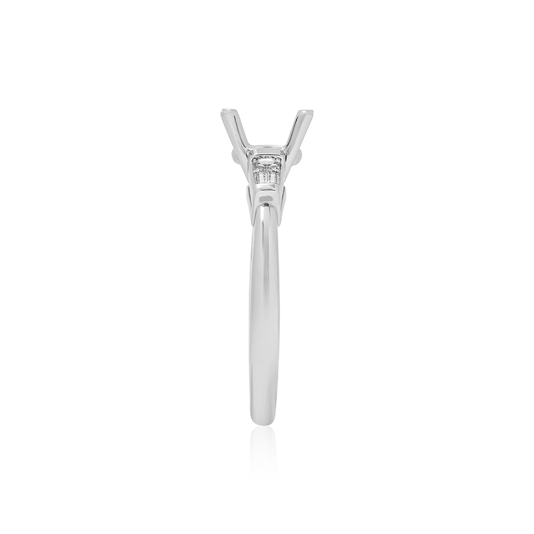 Platinum Diamond Three Stone Semi Mounting