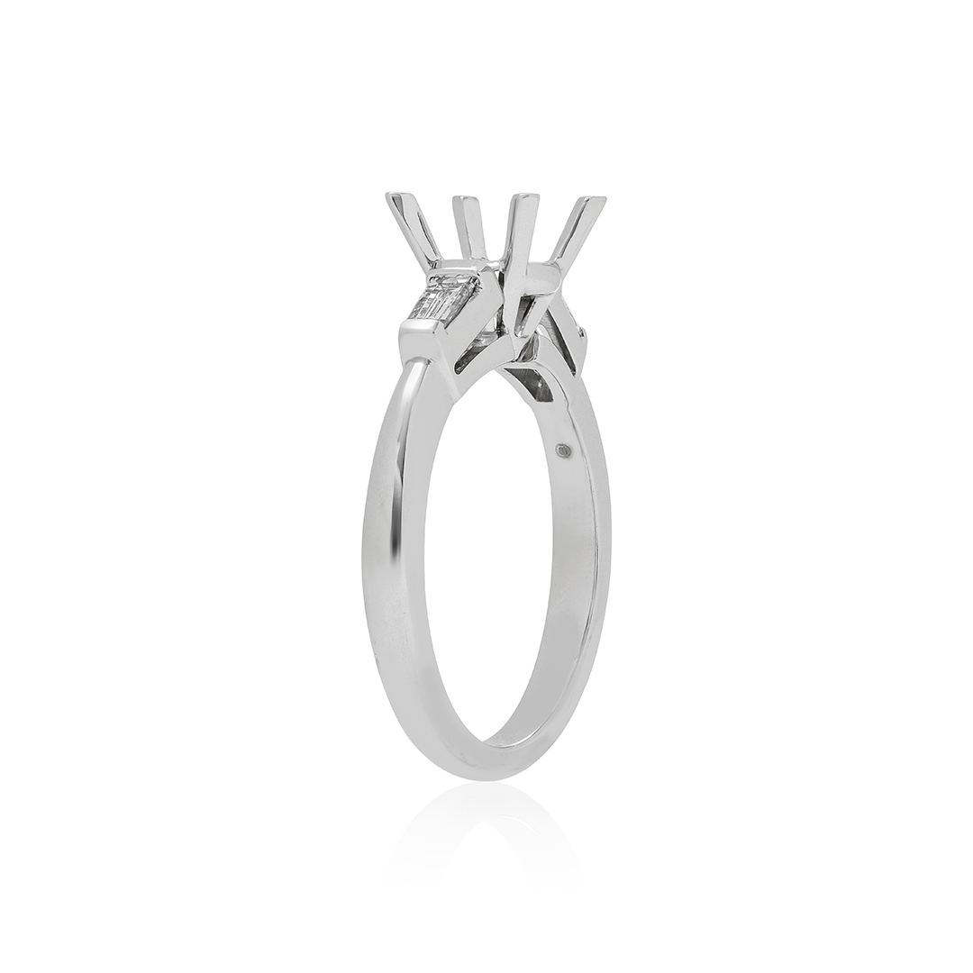 Platinum Diamond Three Stone Semi Mounting