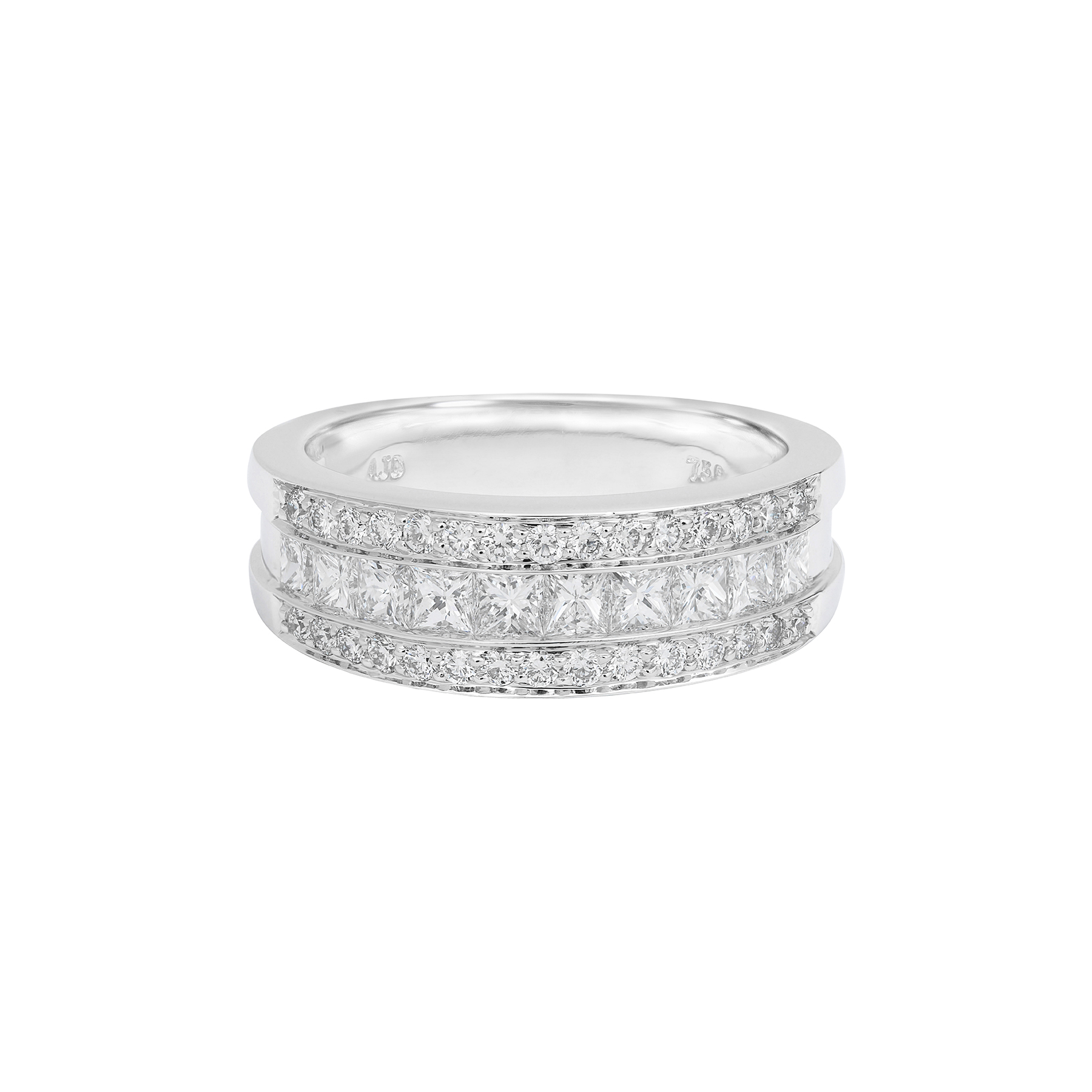 18K White Gold and Diamond Band