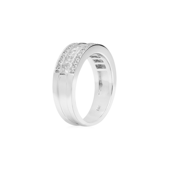 18K White Gold and Diamond Band