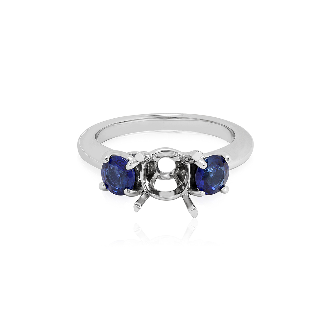 Platinum Blue Sapphire Ring Mount