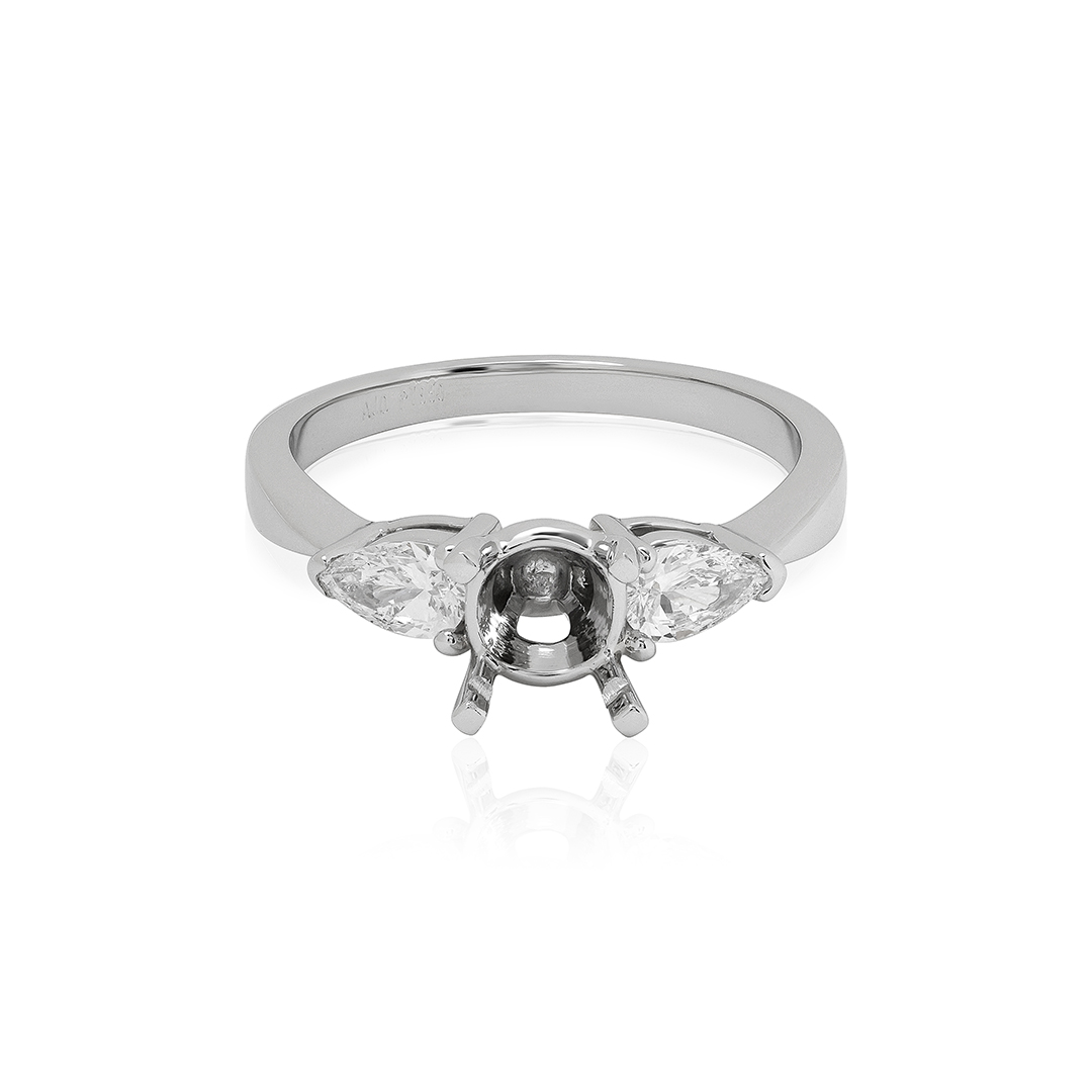 Platinum Diamond Three Stone Semi Mounting - 9158PLT