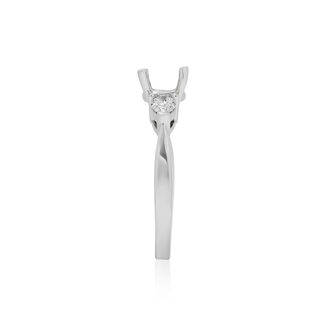 Platinum Diamond Three Stone Semi Mounting