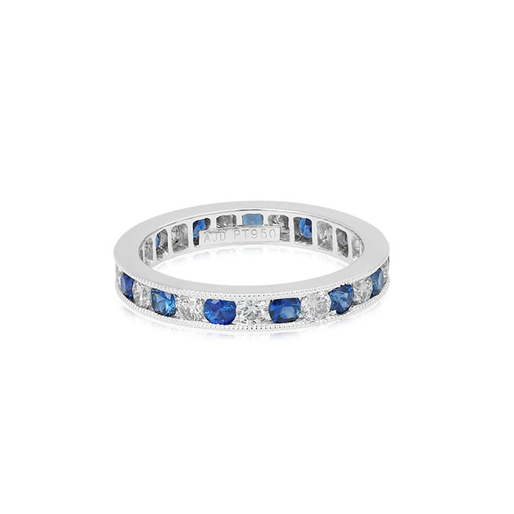 Platinum, Diamonds and Sapphire Eternity Band
