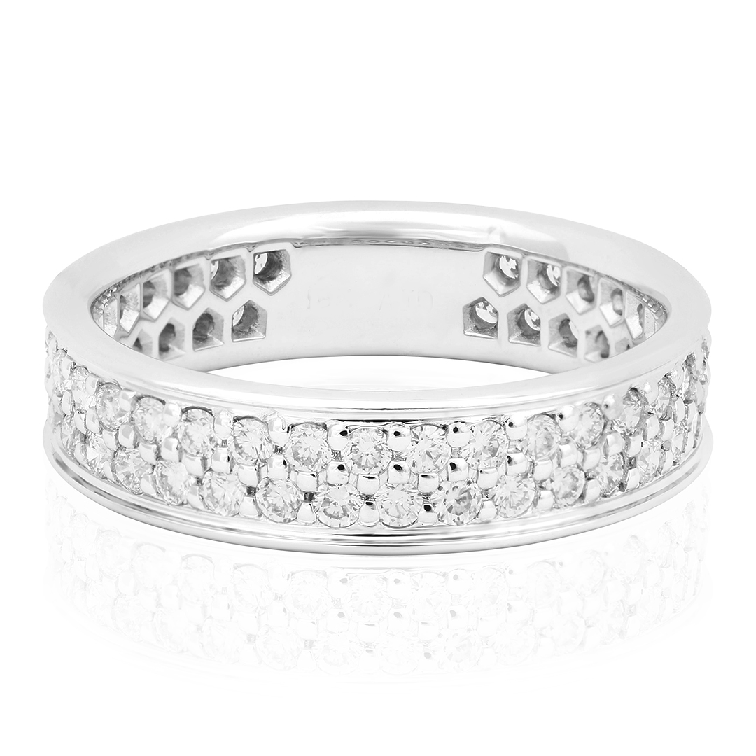 18K White Gold Diamond Band