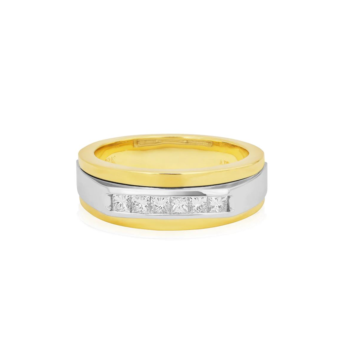 18K White and Yellow Gold Diamond Band - 9812GTT