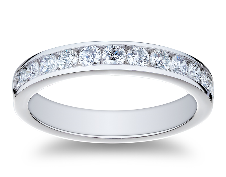 18K White Gold and Diamond Band